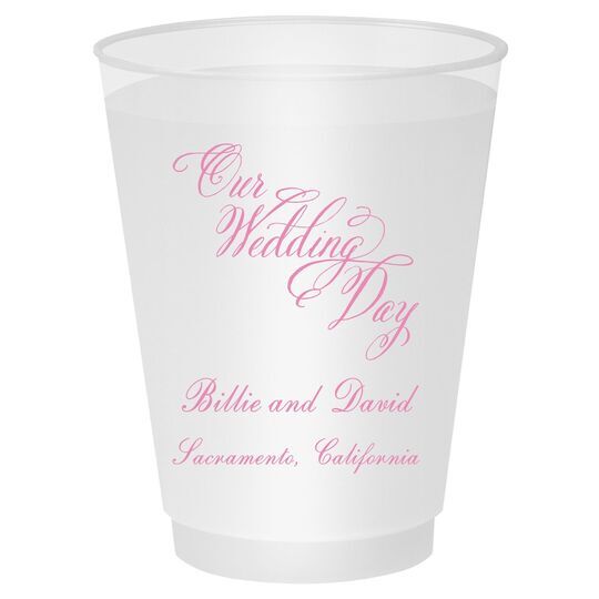 Elegant Our Wedding Day Shatterproof Cups